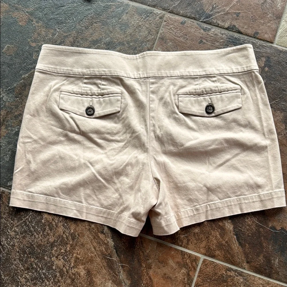 WHBM Tan Button-Accent Shorts - Picture 3 of 6